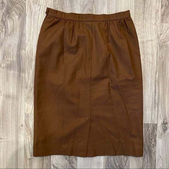 Pendleton 12 Classic Cocoa Brown Lined Wool Skirt US Made Legacy Wear! - Picture 2 of 6